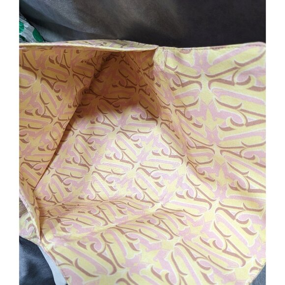Agua by Agua Bendita Pink And Yellow Monogram Canvas Clutch - Picture 8 of 8